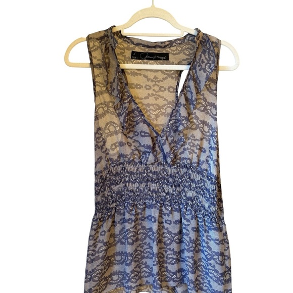 Patterson J. Kincaid Navy and Beige Sleeveless Blouse - Picture 1 of 7
